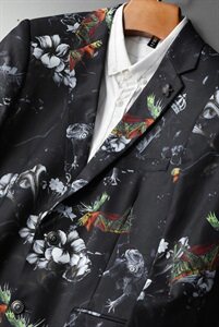 2021秋冬新款印花小西服 男士韩版修身西装外套 C796P95图片