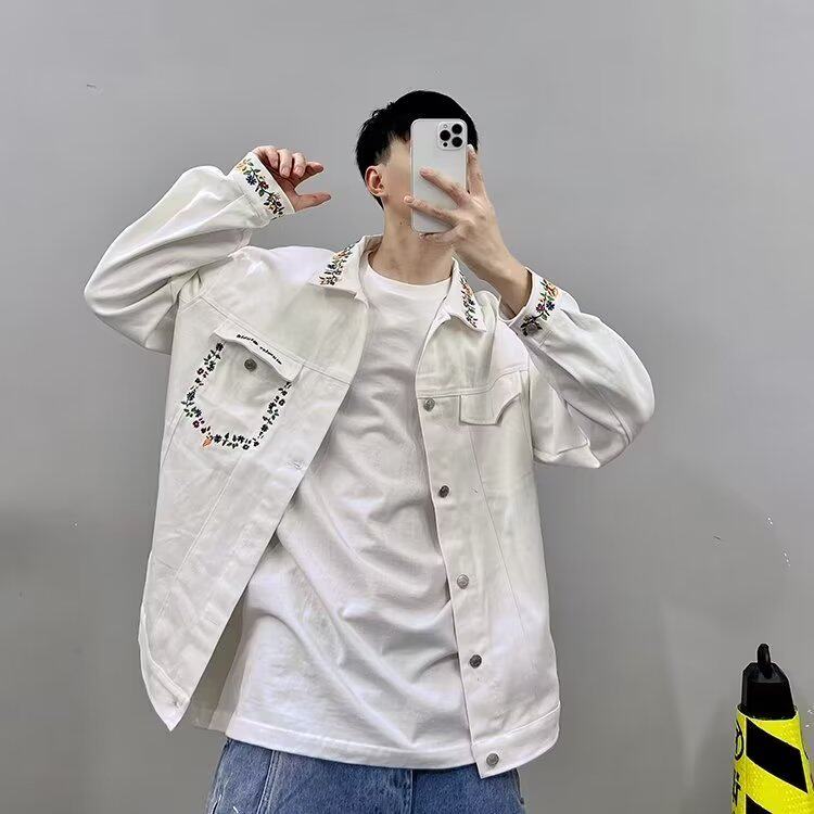 春秋季痞帅外套ins潮牌港风潮流宽松牛仔衬衫外套-NC218-P70，男装衬衫，星座1002-2