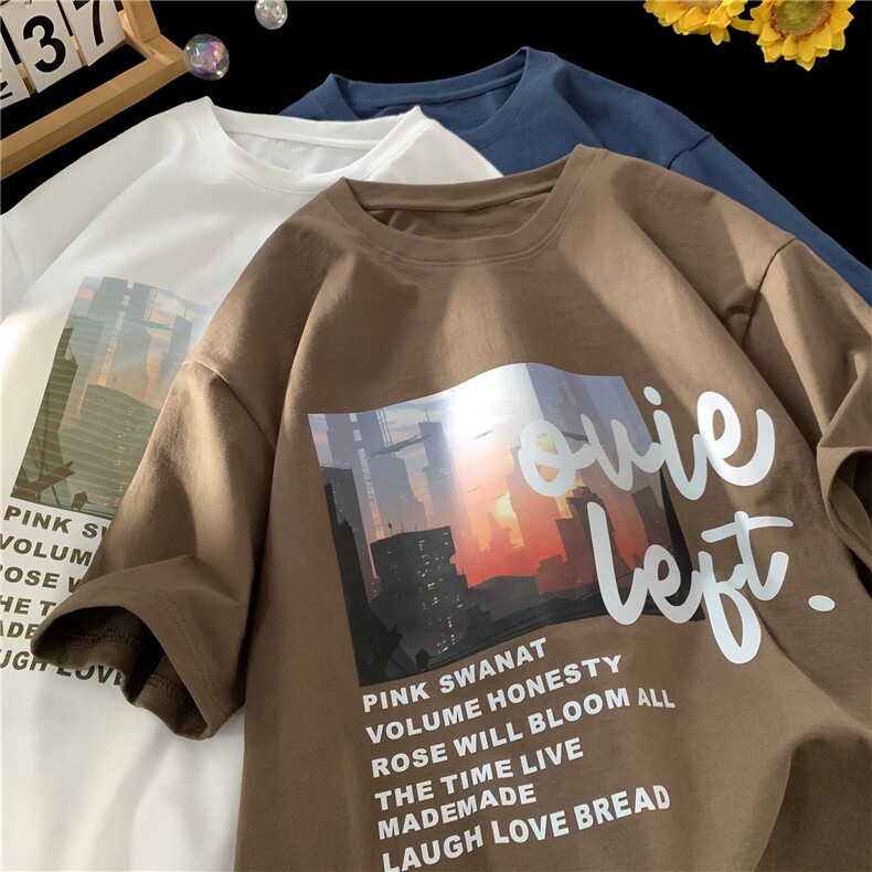 直播供货2025新款200克纯棉印花短袖T恤A158-T2409-P16特价控29,男装T恤,电商A158