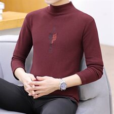 冬季半高领双面绒刺绣虎头卫衣男加绒加厚保暖打底衫长袖黑332P28，男装卫衣，星座1207