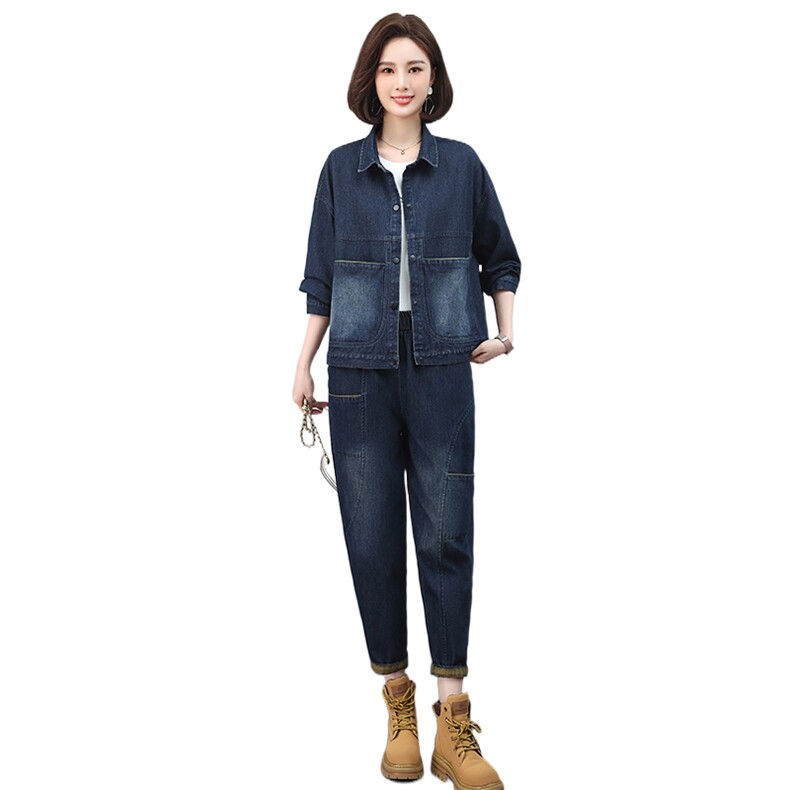 时尚牛仔套装女宽松显瘦休闲两件套6529-529,女装套装/套裙,叶笙衣