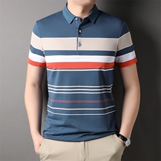 Polo衫男2024夏季款条纹休闲短袖t恤潮流男士翻领体恤SFT3151-P65，男装Polo衫，星座1105-3