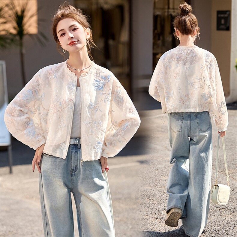 新中式外套女夏季2026新款小个子洋气复古国风刺绣薄款防晒服上衣，女装短外套，众宇琦