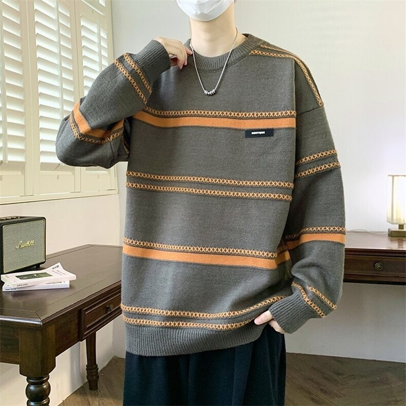84521-特P50红色毛衣男2026新款秋冬季潮牌慵懒风本命年针织衫,男装针织衫/毛衣,电商D310B