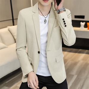 XZ8598P85新款灯芯绒休闲西装男外套韩版修身单西服上衣潮流韩版图片