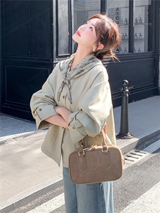 现货2026春款韩版休闲文艺范短款气质风衣外套女送丝巾图片