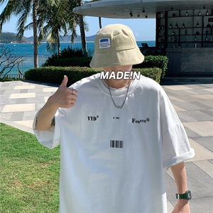 1YYDS/EMO字母图案港风情侣大码M-5XL风短袖男DT7643P25控38图片