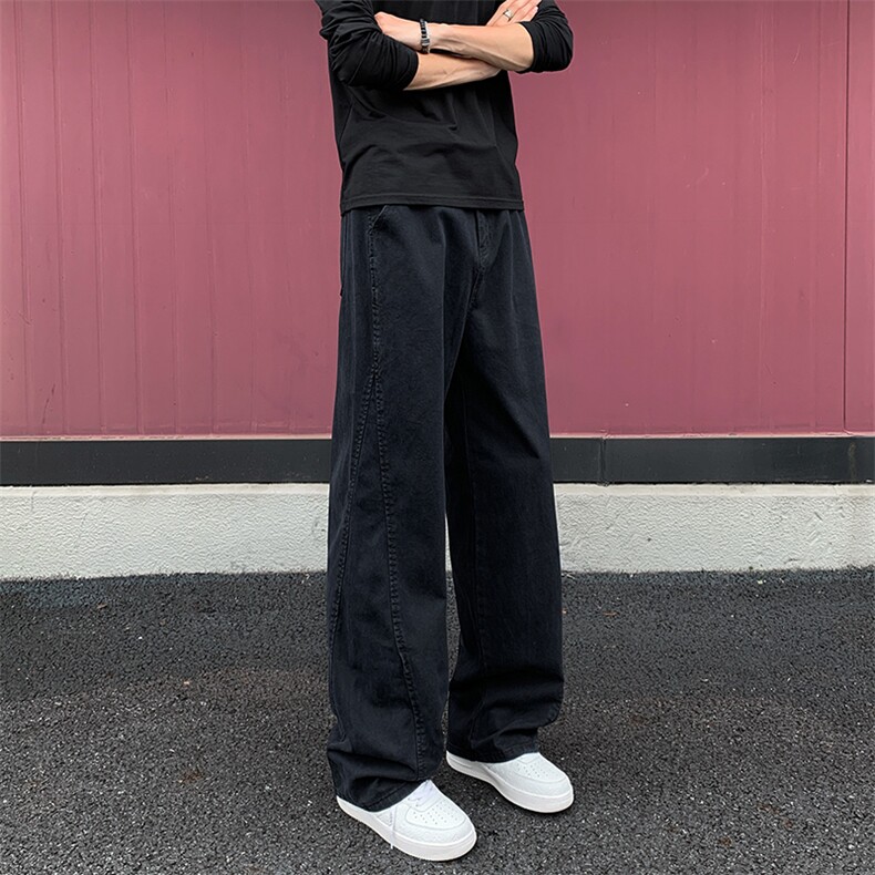 2025秋季新款外景美式斜切水洗直筒裤M-5XLGK25705-特P40,男装牛仔裤,电商A022