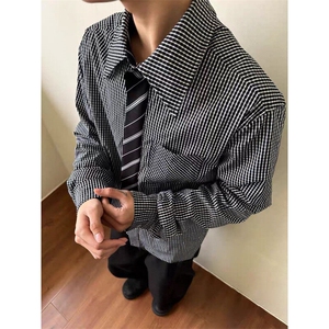 领带拼接格子衬衫ZC094-P45图片