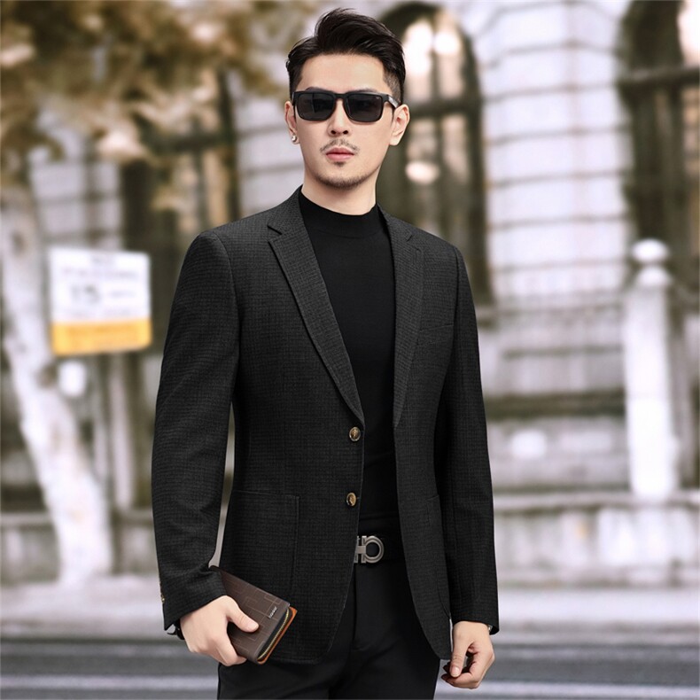 新款春季新款便西男士格子西装休闲西服外套7817P145225,男装西服套装,电商D225-1