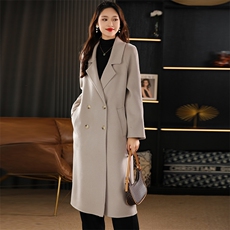 2025年秋季新款百搭羊毛大衣，女装双面呢大衣，泰公羊绒