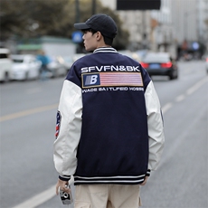 秋冬季高街情侣装潮美式棒球服外套男款宽松夹克上衣W7978-P82，男装夹克，星座512-4