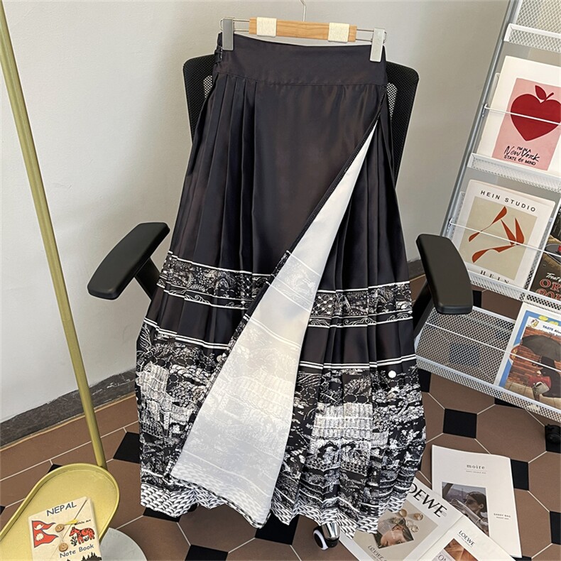 新中式风汉服马面半身裙男女款夏季潮牌宽松长裙KZ470-P48，女装半身裙，星座308B-1