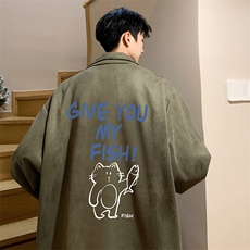麂皮绒夹克男大码立领褂子外套JK85411-P68加绒款-P78，男装夹克，电商A040