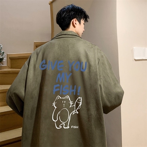 麂皮绒夹克男大码立领褂子外套JK85411-P68 加绒款-P78图片
