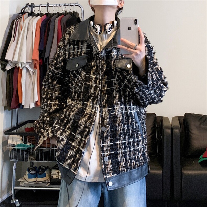 ！抖音直播小香风拼接夹克衫外套CP27-P100,男装夹克,电商B371