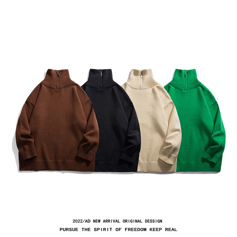 光板 得物\唯品\抖音二开 六色加厚假两件圆领毛衣 M325P55图片