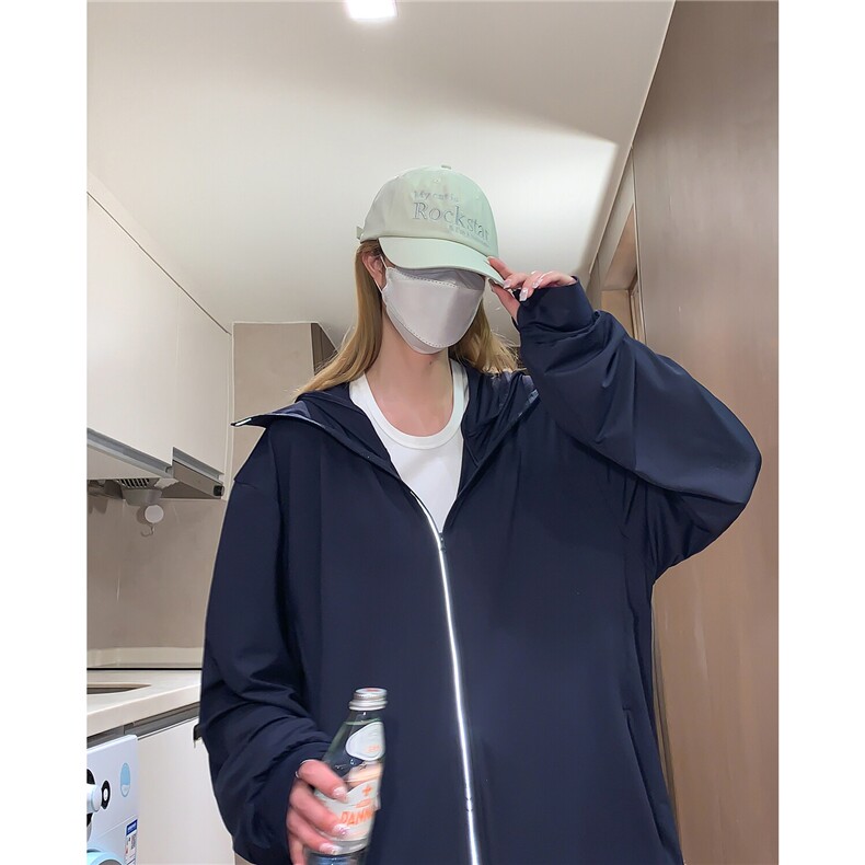 2025夏季新款纯色情侣款连帽长袖防晒衣薄款外套上衣F109/P39，女装防晒衣，星座202-3