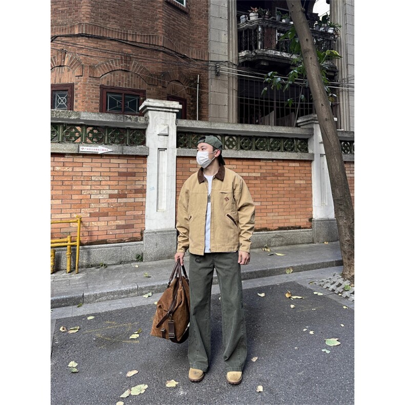 美式复古水洗做旧工装裤男潮牌宽松vintage直筒长裤LN13166-P55,男装工装外套,星座1008