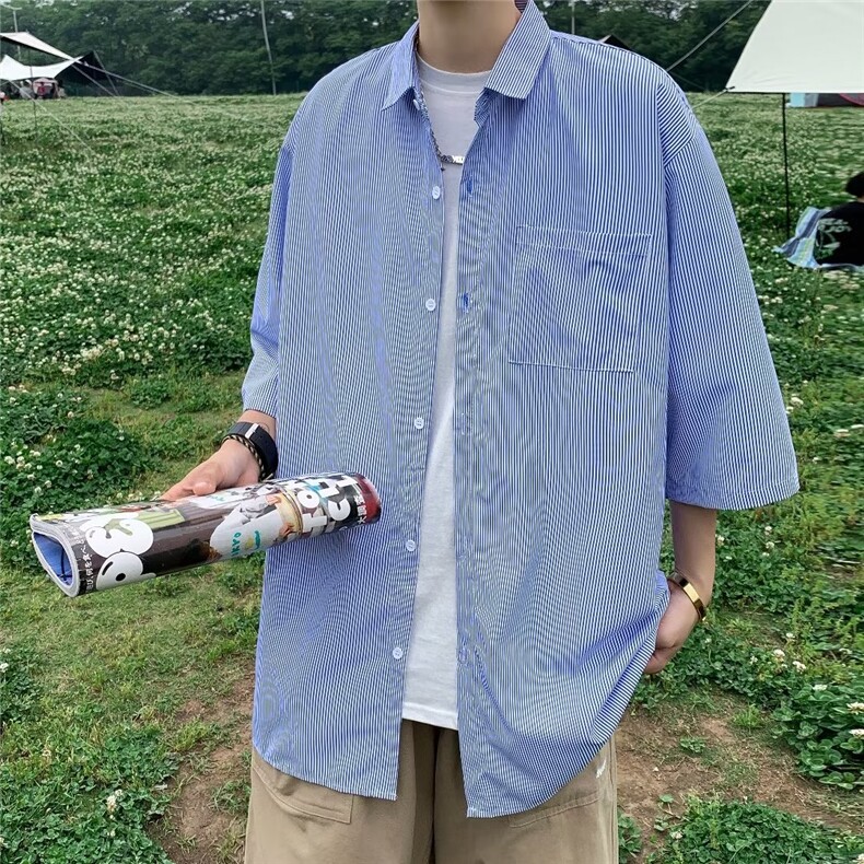 夏季新款衬衫潮流慵懒男方领衬衫P30,男装衬衫,星座1116-2