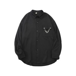 港风长袖衬衣外套男韩版高级感痞帅工装衬衫上衣服CS01358-P35图片