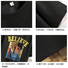 华夫格t恤男短袖男大码五分袖砖墙挂拍HT73271-P22，男装T恤，电商A040A