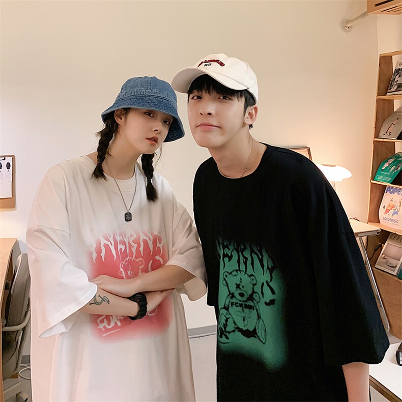 DX50P35港风短袖青少年百搭情侣高街潮流宽松T恤上衣,男装T恤,星座1204-3