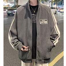7006-P40美式立领夹克男秋冬潮牌运动拼接加绒厚外套休闲上衣，男装夹克，电商B323A