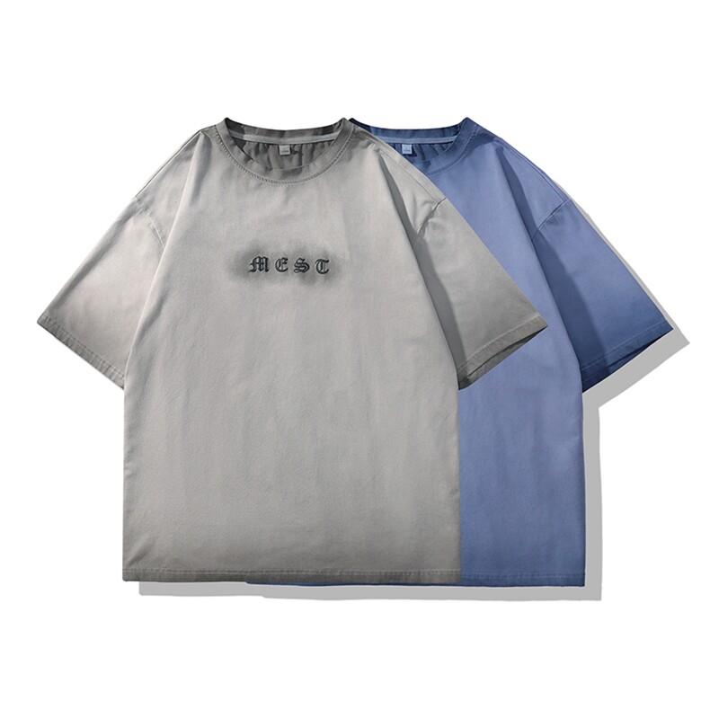 夏季新款短袖白底潮牌纯棉手感落肩宽松胖子T恤TC3127-P33控48,男装T恤,星座717