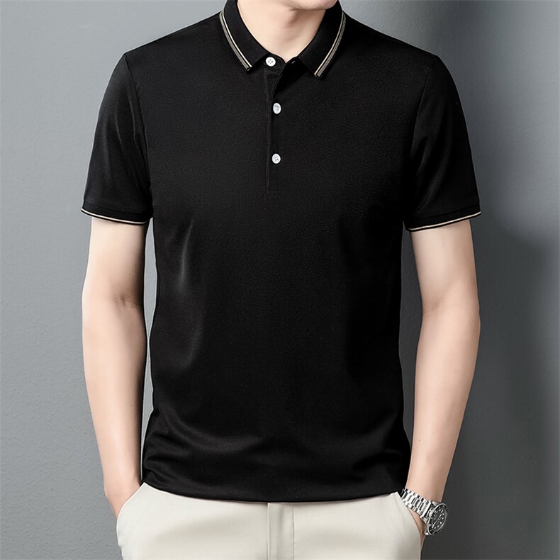 2024夏季短袖T恤男翻领POLO衫休闲体恤宽松男装JD8023-P75图片
