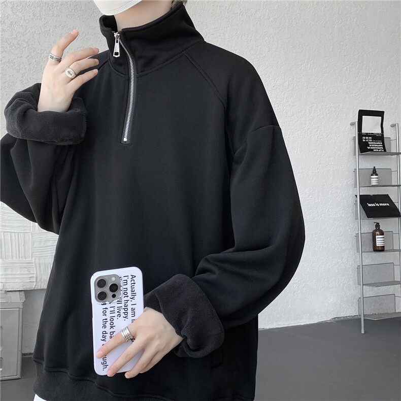 现货DSA059-WY10171-特p46控78立领半拉链大码百搭卫衣,男装卫衣,电商A059