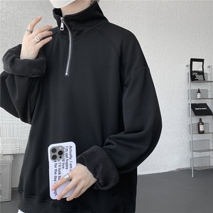 现货  DSA059-WY10171-特p46 控78 立领半拉链大码百搭卫衣图片
