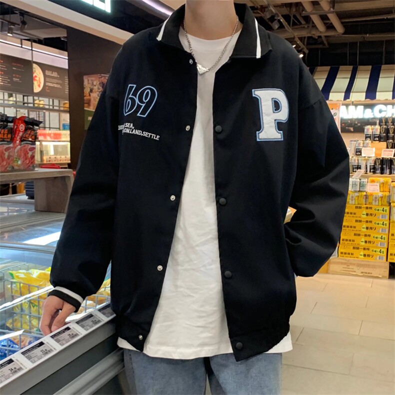 港风修身男夹克青少年翻领长袖J044P35,男装夹克,星座1116-2
