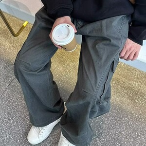 美潮重磅复古工装裤男多口袋休闲裤宽松阔腿裤XM205-P61图片