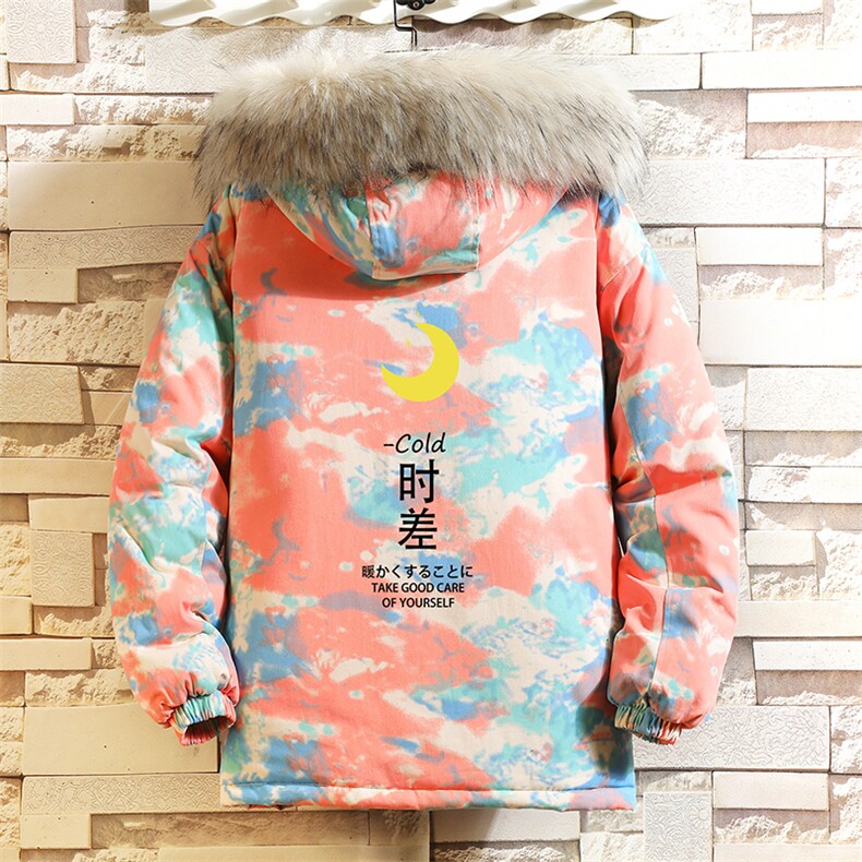 MC49047-P135大毛领迷彩衣男大码加厚服男袄子砖墙挂拍,男装棉衣,电商A040A