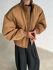 现货26春装美拉德立领飞行夹克纯色复古廓形高街棒球服外套，男装夹克，电商A486