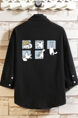 QC58097-P45亚七分袖衬衫男大码五分袖衬衣男短袖，男装衬衫，电商A040A