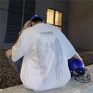 T恤潮流圆领男港风烫钻2026夏季新款短袖时尚B299-X5301-P45-控65图片