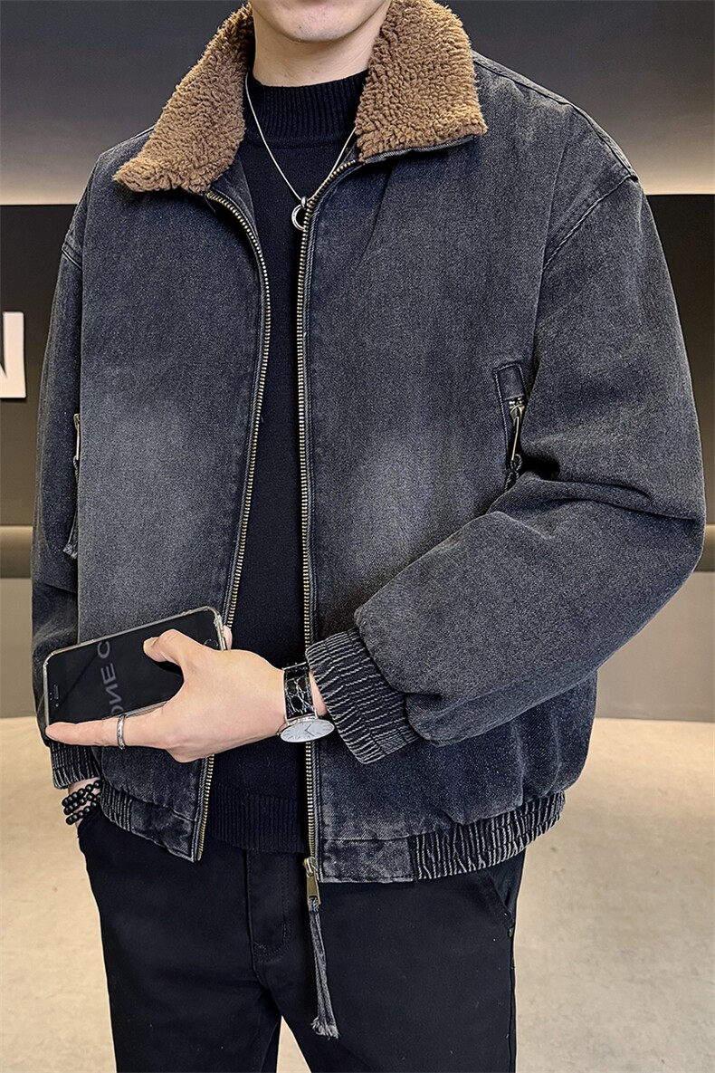 2025冬款夹克男加绒加厚保暖外套休闲牛仔上衣潮B317/J619/P175,男装工装外套,电商B317