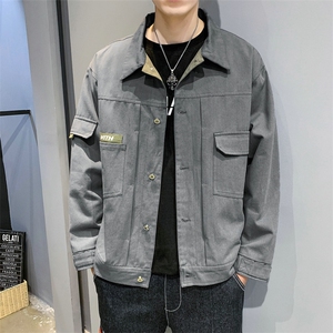 2021春秋季新款男士夹克潮流翻领休闲外套DT图片