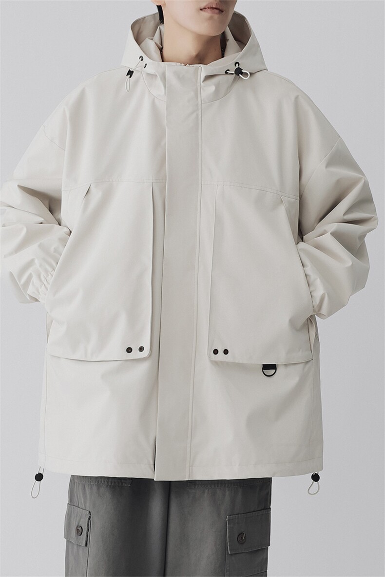 港风冲锋衣夹克男宽松落肩宽松纯色连帽外套JK729-P78,男装夹克,星座1204-3