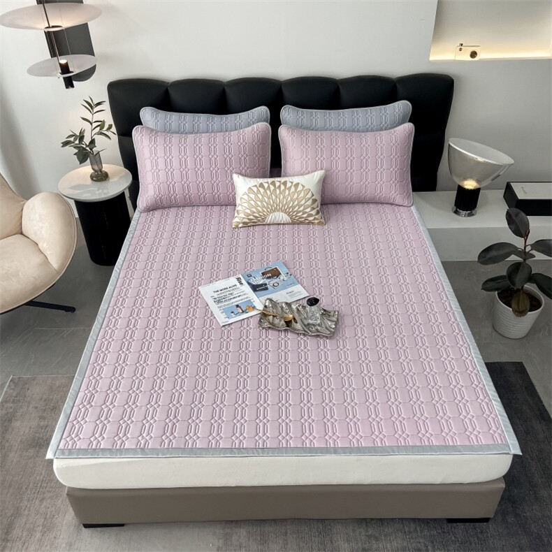 2023新款40支竹纤维乳胶凉席三件套，凉席，一起卖家纺