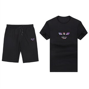 2023新款运动套装男士夏季中年休闲冰丝运动服短袖长裤两件套男装图片
