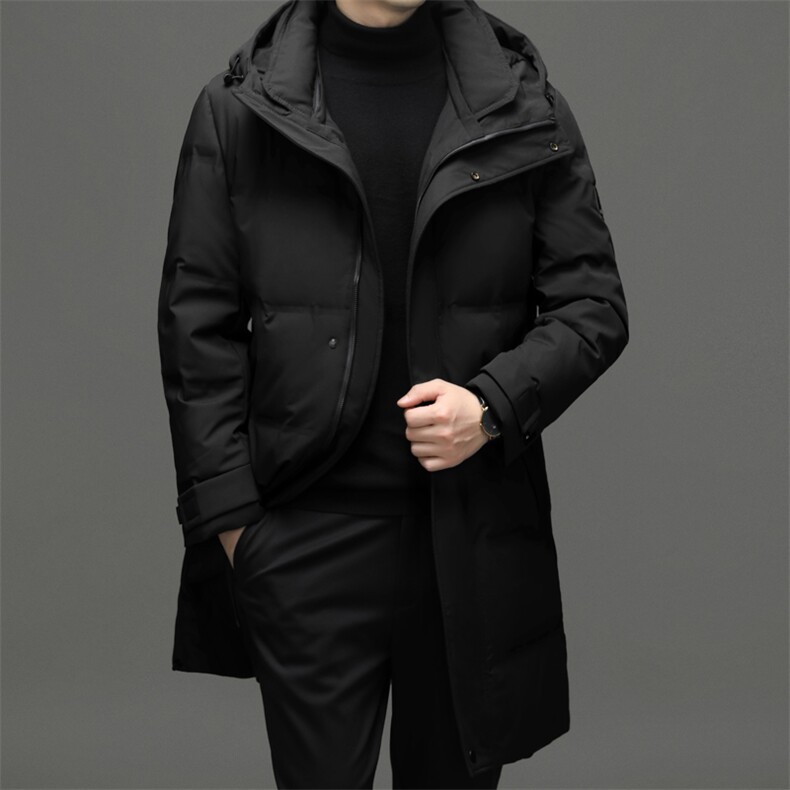 男士中长款羽绒服新款冬季中年商务休闲爸爸装加厚保暖冬装外套,男装羽绒服,电商B212（原钱塘6029）