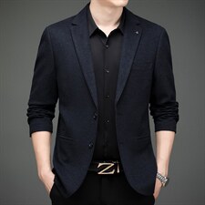 男士2023年秋季新款长袖休闲西服中青年纯色便服外套AJY8605-P180图片