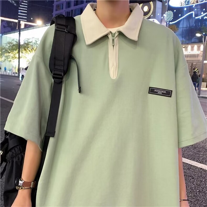 翻领短袖T恤男简约百搭休闲打底五分袖POLO衫K2521P30,男装Polo衫,星座1116-2