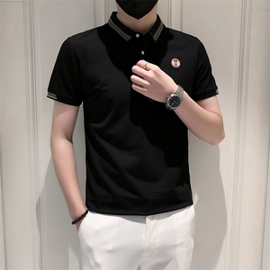 3038-P40短袖男夏季衫潮牌翻领网红男士t恤金牛精神小伙半袖图片