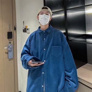 8XL-M 灯芯绒加厚加绒长袖衬衫男加肥加大码衬衫外套CS501P65控78图片