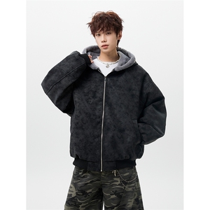 MFDD002-特P85 荔枝纹皮拼兔毛绒座山雕加厚棉衣棉服图片