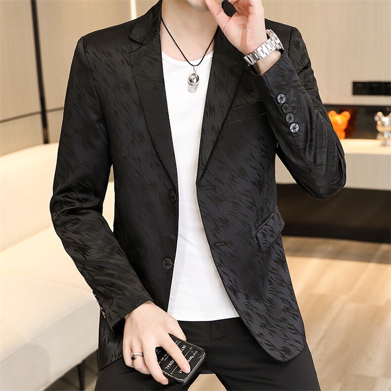 秋季新款帅气休闲韩版时尚潮流修身男士小西服外套7762-P85,男装西服,星座613B